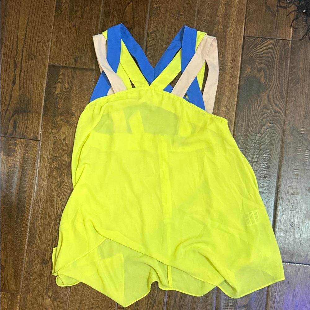 Ryu Bright Yellow Tank with Blue and Beige Straps